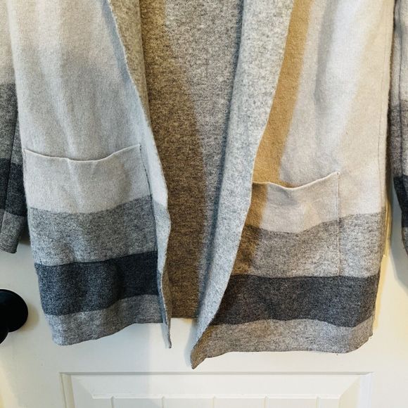 Benedetta B Merino Wool Cashmere Blend Italian Made Color Block Open Cardigan S - Picture 5 of 11